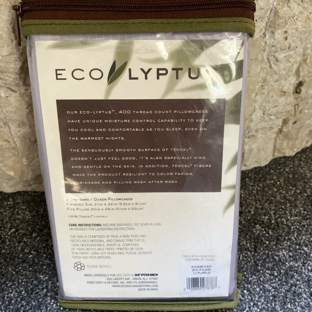 New Eucalyptus 100%‎ Tencel Lyocell 400-TC Queen Pillowcases Lavender Purple